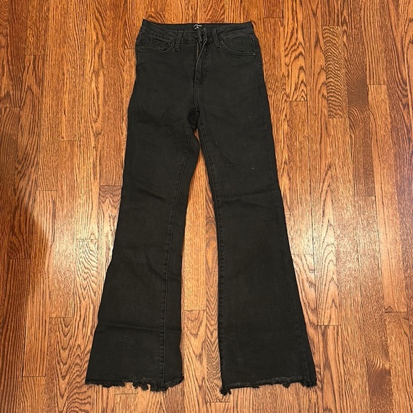 Just Black Flare Wide Leg Jeans Black - Picture 1 of 1